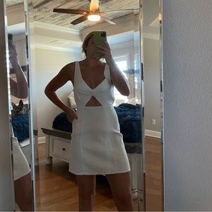 Forever 21 white dress cut out front